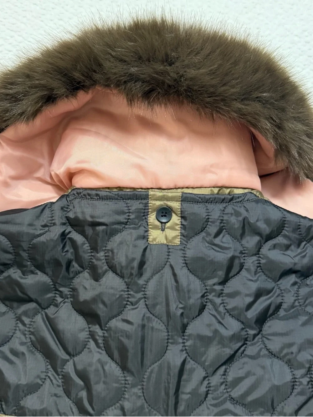 Asos Design Quilted Hybrid Teddy Collarless Jacket Mocha Women’s Size Small Chic - Picture 9 of 12